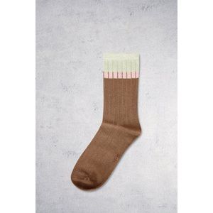 Kaki sokken met glitterend detail