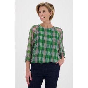 Fijne groene geruite blouse