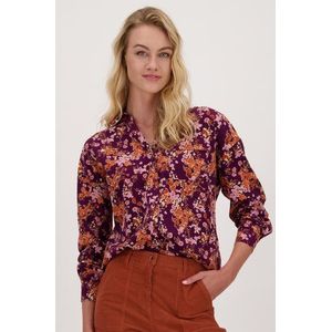 Paarse blouse met bloemenmotief