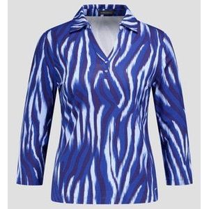 Polo met blauwe print