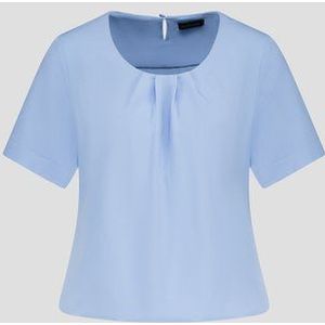 Lichtblauwe blouse met korte mouwen