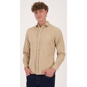 Beige hemd in fijn corduroy - Regular fit