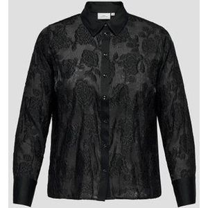 ONLY - Carmakoma - Blouse - Zwart - Lange Mouw - Normale Pasvorm