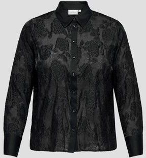 ONLY - Carmakoma - Blouse - Zwart - Lange Mouw - Normale Pasvorm