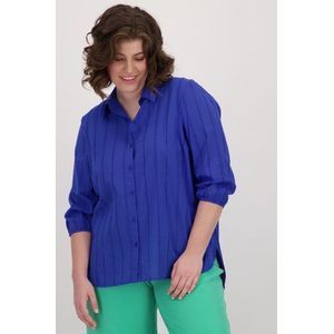 Blauwe blouse met broderie anglaise