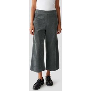 Wijde groene culotte in corduroy