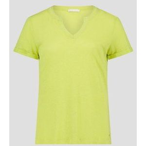 Geel-groen T-shirt met linnen