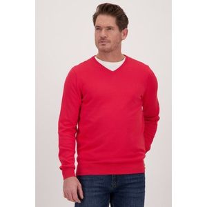 Fijne rode trui met V-hals