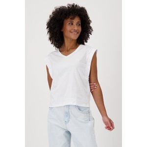 Wit T-shirt met V-hals