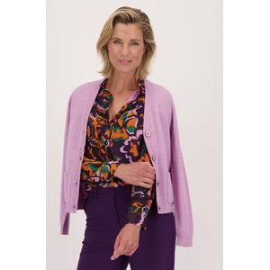 Lichtpaarse cardigan met wol