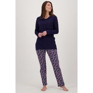 Blauwe pyjama set met paisley print