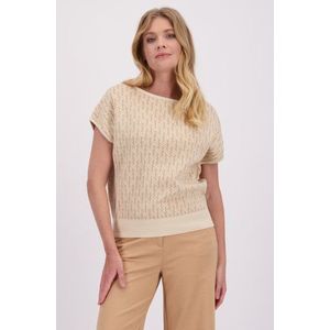 Beige mouwloze trui met print