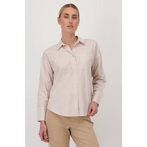 Witte blouse met beige strepen