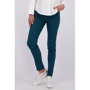 Donkergroene stretchbroek met elastische taille