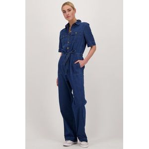 Donkerblauwe denim jumpsuit