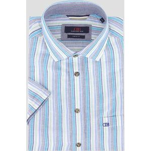 Hemd met groen-blauwe strepen - Comfort fit