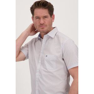 Wit hemd met fijne print - Regular fit