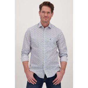Hemd met blauw-groen motief - Regular fit
