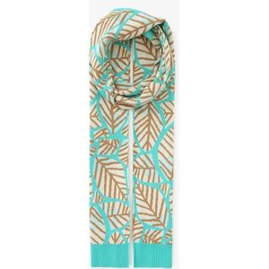Turquoise sjaal met geometrisch motief
