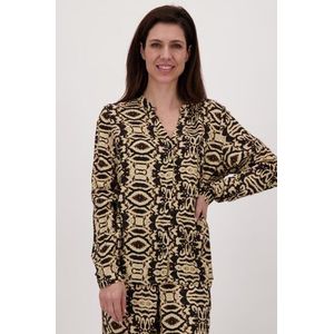 Blouse in bruintinten met lange mouwen