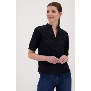Zwarte blouse met korte mouwen