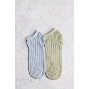Blauw-groene sokken met open motief - 2 paar