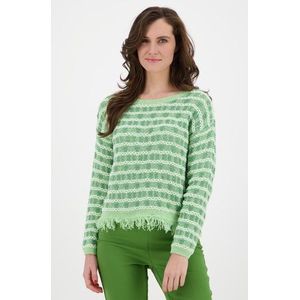 Groene gehaakte trui met franjes