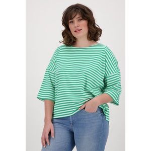 Groen-wit gestreept T-shirt met 3/4 mouwen
