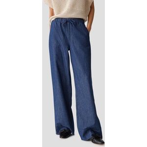 Blauwe broek met jeanslook