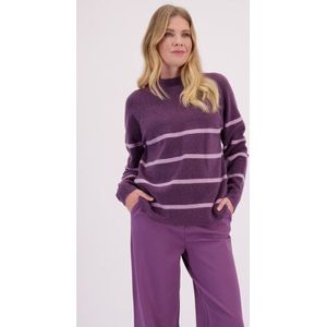 Paarse trui met glitterstrepen