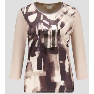 Beige T-shirt met grijze print