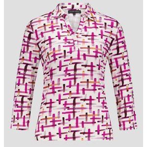 Polo met oranje-roze print
