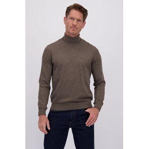 Katoenen trui met rolkraag - taupe