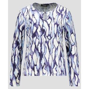 Ecru T-shirt met lichtblauwe print