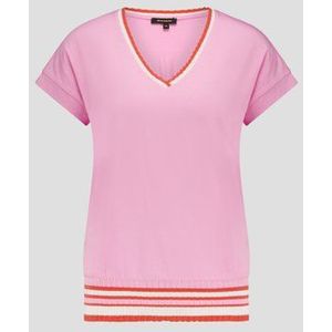 Roze T-shirt met gebreide details