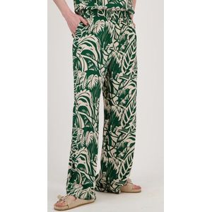 Groene botanische broek met elastische taille