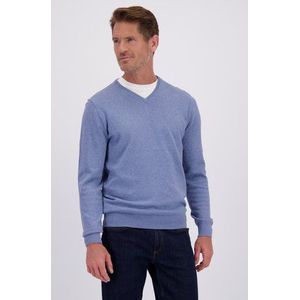 Fijne blauwe trui met V-hals