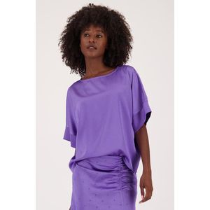 Paarse blouse met korte mouwen