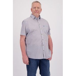 Wit hemd met blauw-rode vierkantjes - Comfort fit