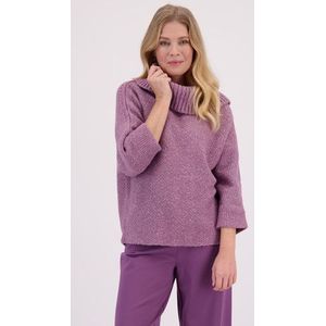 Paarse rolkraagtrui met vleermuismouwen