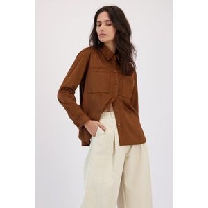 Bruin overshirt in suède look