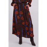 MORE & MORE - A-lijn Rok - Lichtblauw - Donkerbruin - Cranberry - Zwart