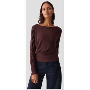 Bordeaux T-shirt met vleermuismouwen