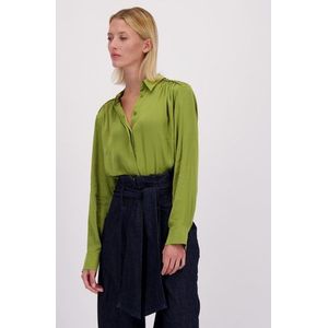 Groene blouse met satin look