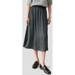 Donkergroene midirok met elastische tailleband