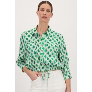 Groene blouse met ruitjesmotief