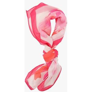 Fijn vierkant sjaaltje met roze-oranje print