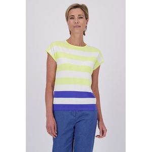 Wit truitje met geel gestreept motief