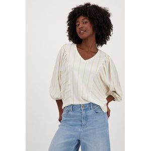 Louise - Blouse - Ecru - 3/4 Mouwen - V-hals