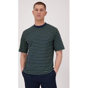 Blauw-groen gestreept T-shirt